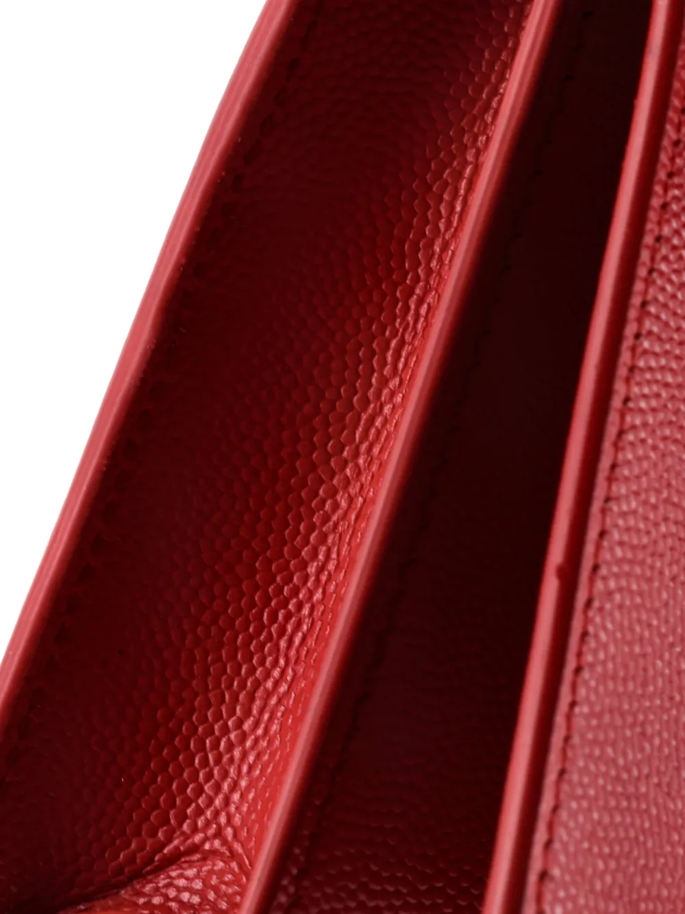 Pre-owned Saint Laurent Classic Monogram Tassel Grainy Leather Small Crossbody Bag In Red