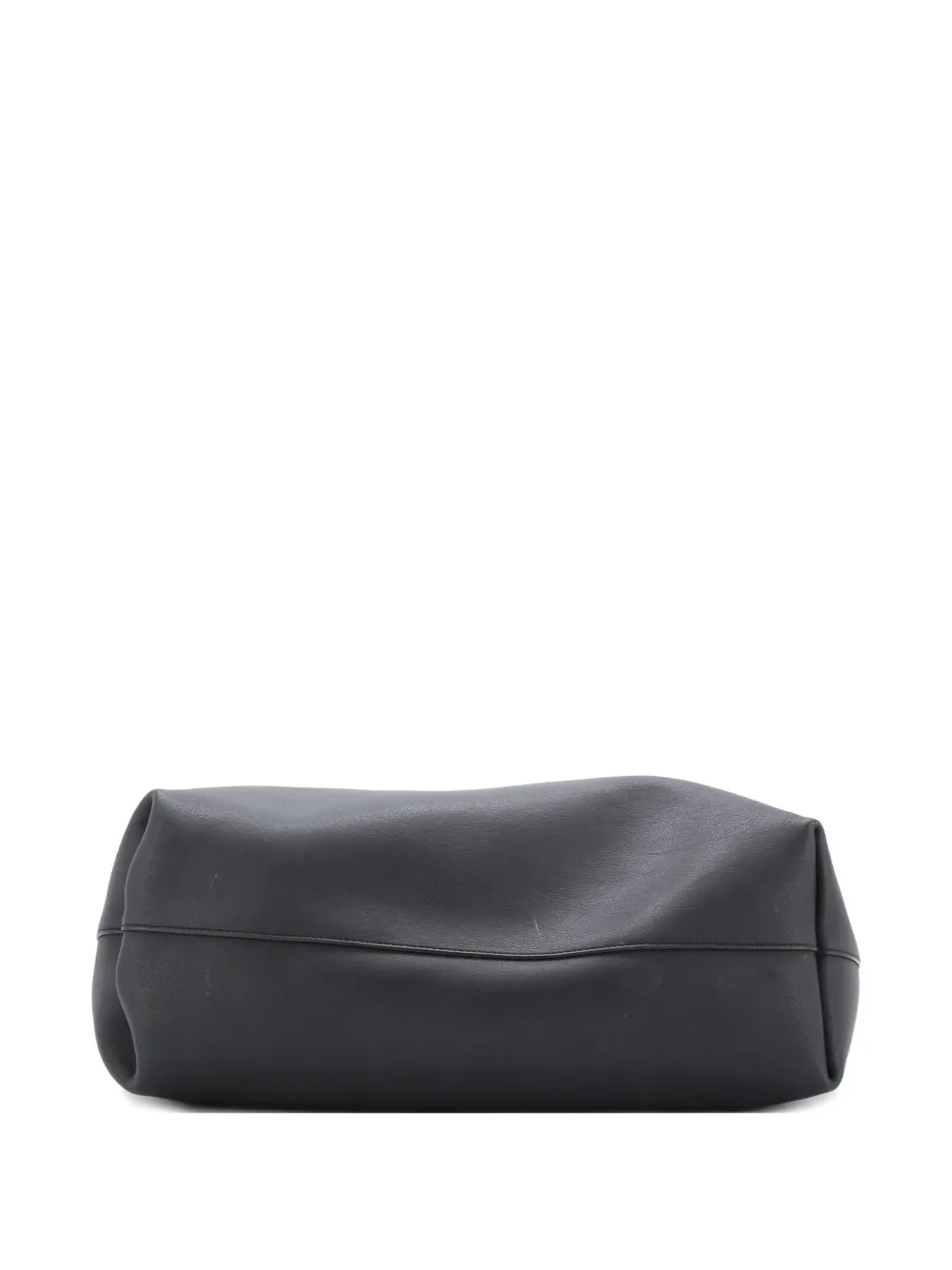 Pre-owned Saint Laurent Shopper Leather Large Tote Bag In Black