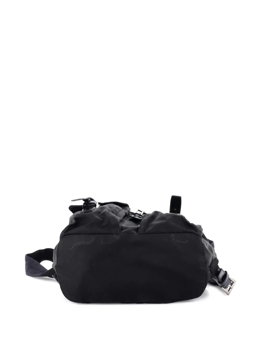 Pre-owned Prada Double Front Pocket Tessuto Small Backpack In Black