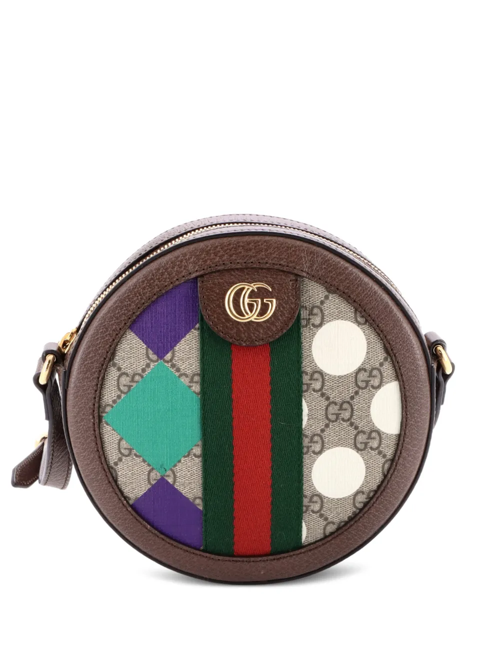 Gucci Pre-Owned Ophidia Round Shoulder Bag Printed GG Coated Canvas Mini crossbody bag – Brown