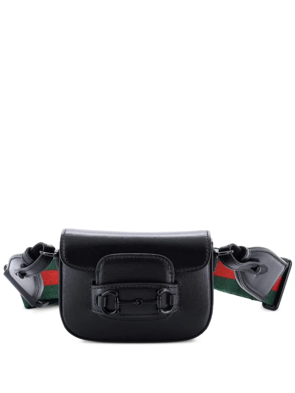 Gucci Pre-Owned Horsebit 1955 Shoulder Bag Leather Super Mini crossbody bag - Nero