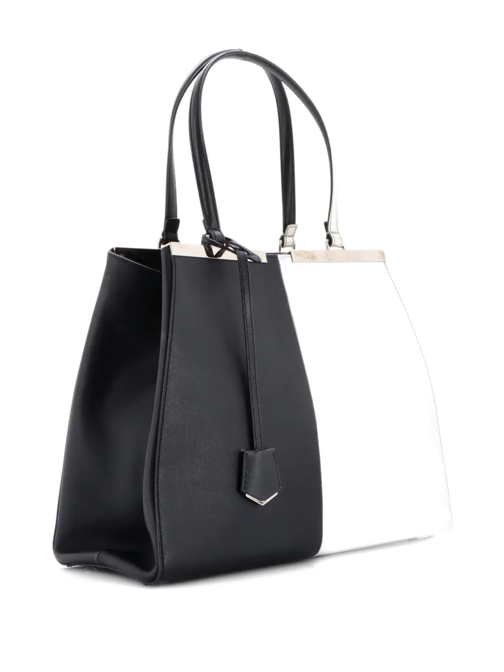 Pre-owned Fendi 3jours Bag Leather Large Tote Bag In Black