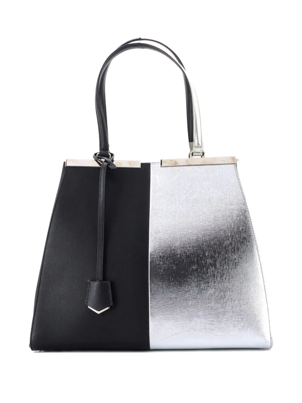 Pre-owned Fendi 3jours Bag Leather Large Tote Bag In Black