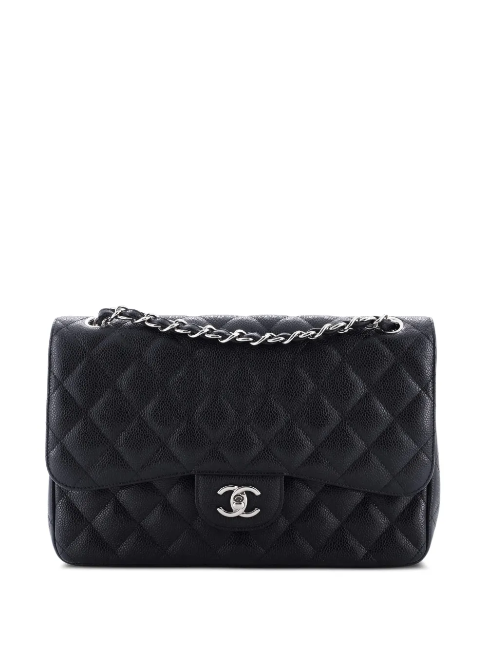 CHANEL Pre-Owned Classic Double Flap Bag Quilted Caviar Jumbo shoulder bag - Schwarz