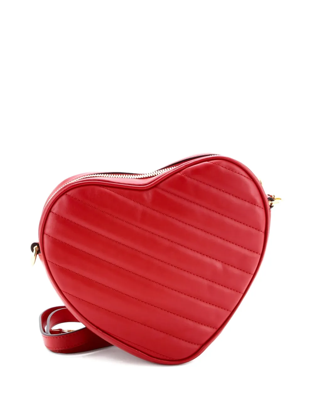 Interlocking G Heart Diagonal Quilted Leather Mini Shoulder Bag