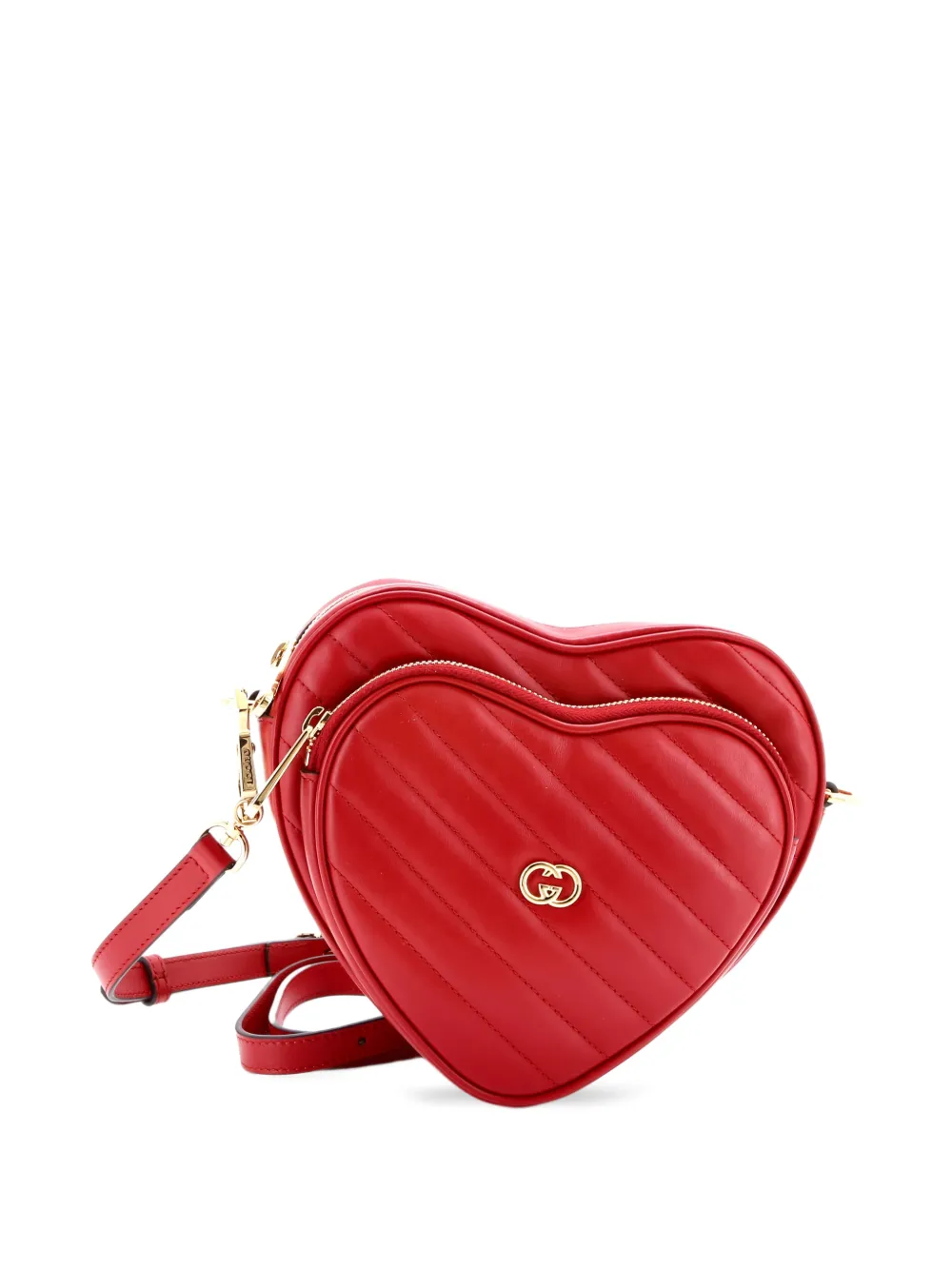 Gucci Pre-Owned Interlocking G Heart Diagonal Quilted Leather Mini shoulder bag - Rosso