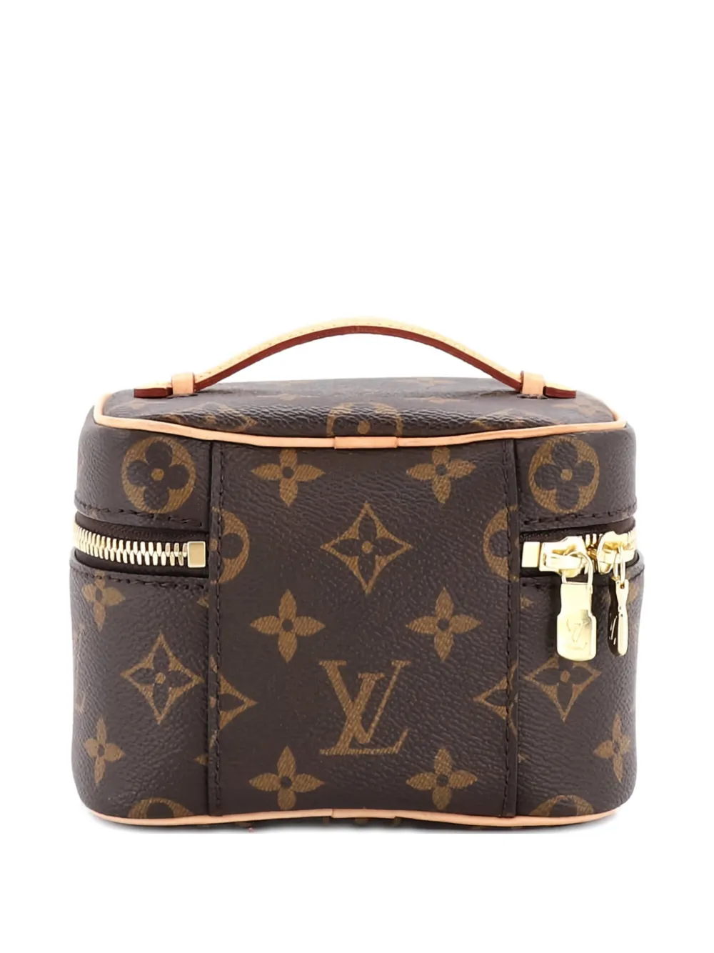 LOUIS VUITTON Pre-owned Nice Vanity Case Monogram Canvas Nano Pouch In Brown