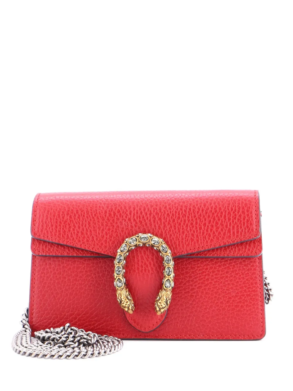 Pre-owned Gucci Dionysus Bag Leather Super Mini Clutch Bag In Red