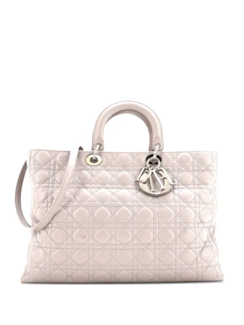Christian Dior Pre-Owned Lady Dior Bag Cannage Quilt Lambskin XL tote bag