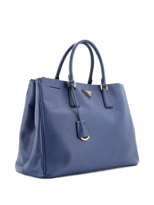 Prada Pre-Owned Double Zip Lux Saffiano Leather Large Tote Bag