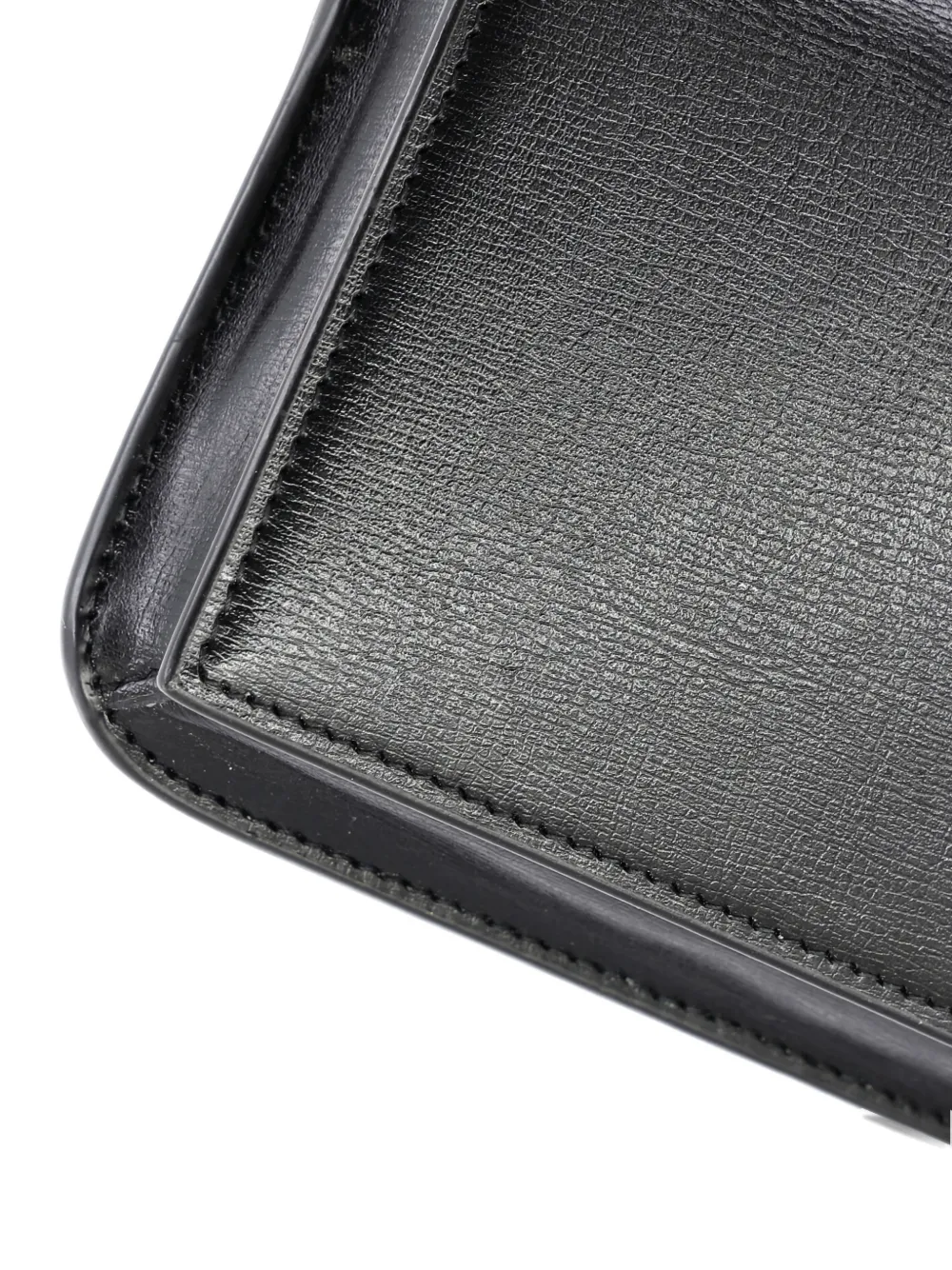 Pre-owned Saint Laurent Classic Monogram Phone Holder Shoulder Bag Leather Crossbody Bag In Black