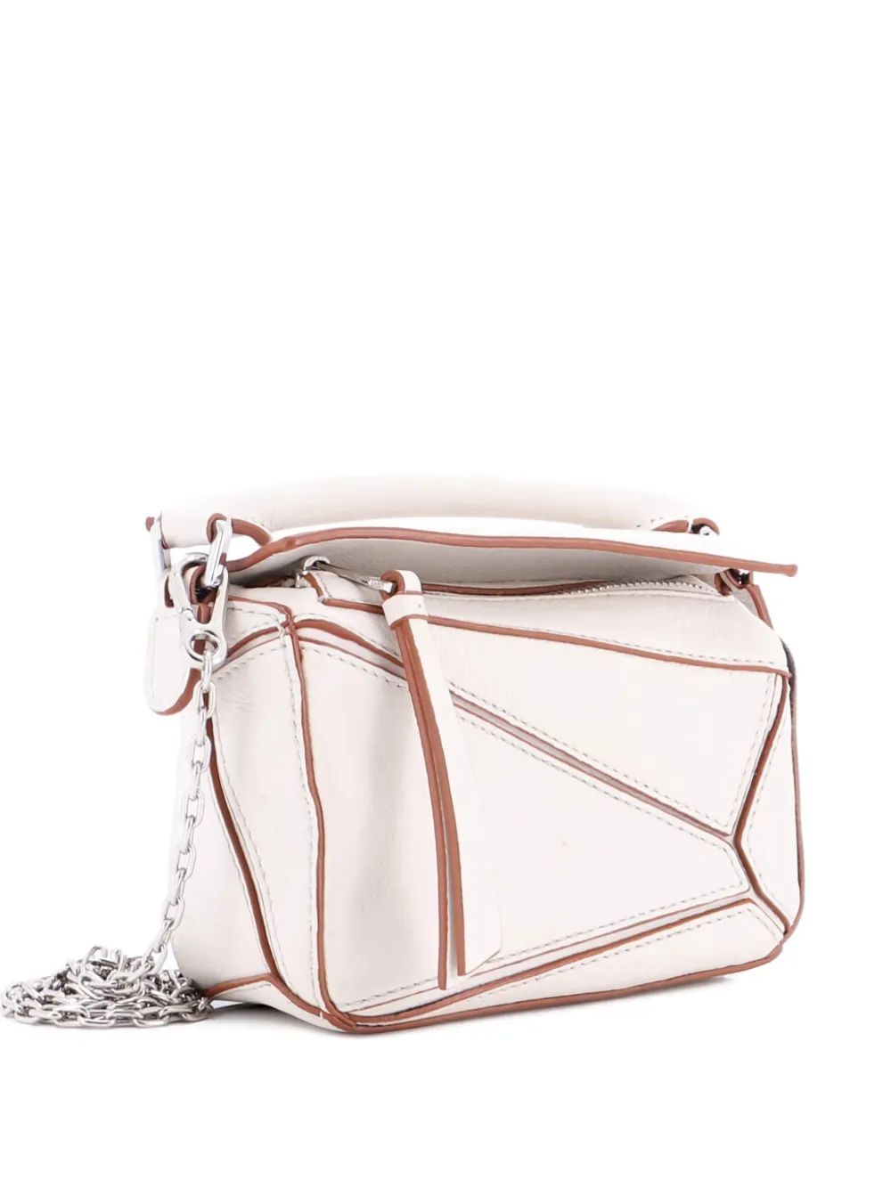 Loewe Pre-Owned Puzzle Bag Leather Mini crossbody bag - Bianco