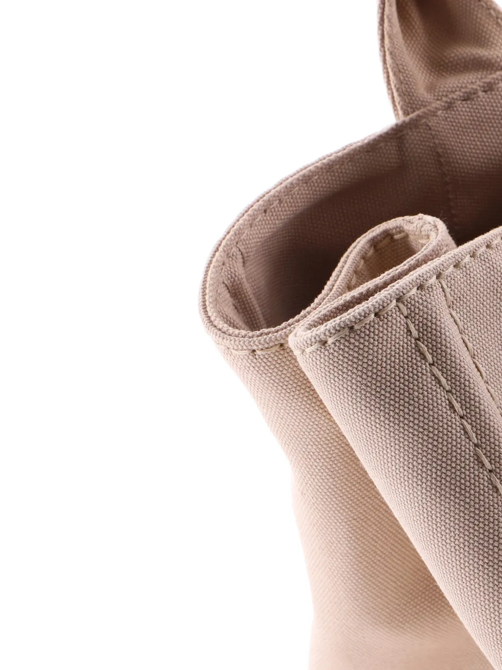 Pre-owned Prada Canapa Convertible Canvas Large Tote Bag In Neutral