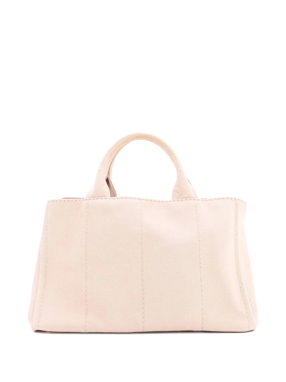 Pre-owned Prada Canapa Convertible Canvas Large Tote Bag In Neutral
