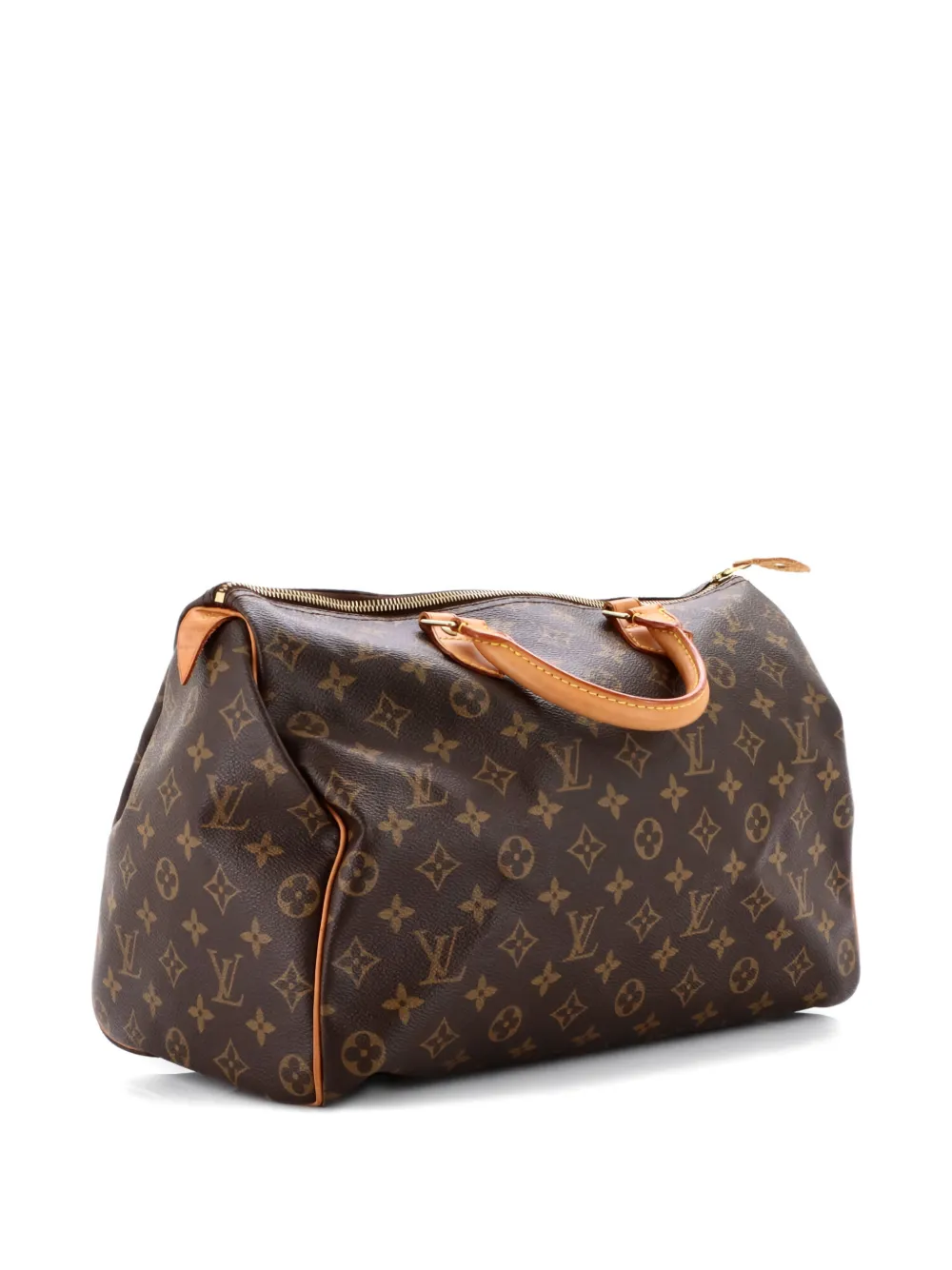Pre-owned Louis Vuitton Speedy Bandouliere Bag Monogram Canvas 35 Satchel In Brown