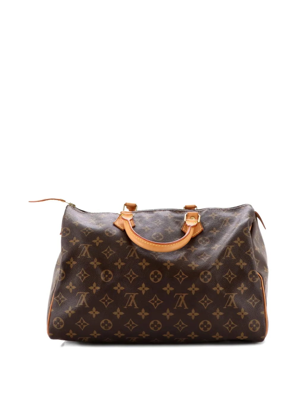 Pre-owned Louis Vuitton Speedy Bandouliere Bag Monogram Canvas 35 Satchel In Brown