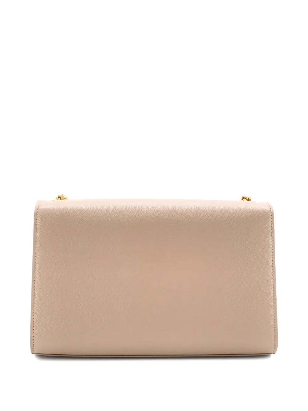 Pre-owned Saint Laurent Classic Monogram Grainy Leather Medium Crossbody Bag In Neutral