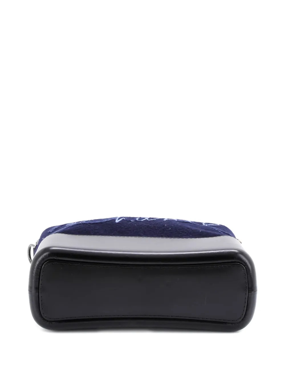 CHANEL Pre-owned Paris-hamburg Gabrielle Embroidered Wool And Calfskin Medium Hobo Bag In Black