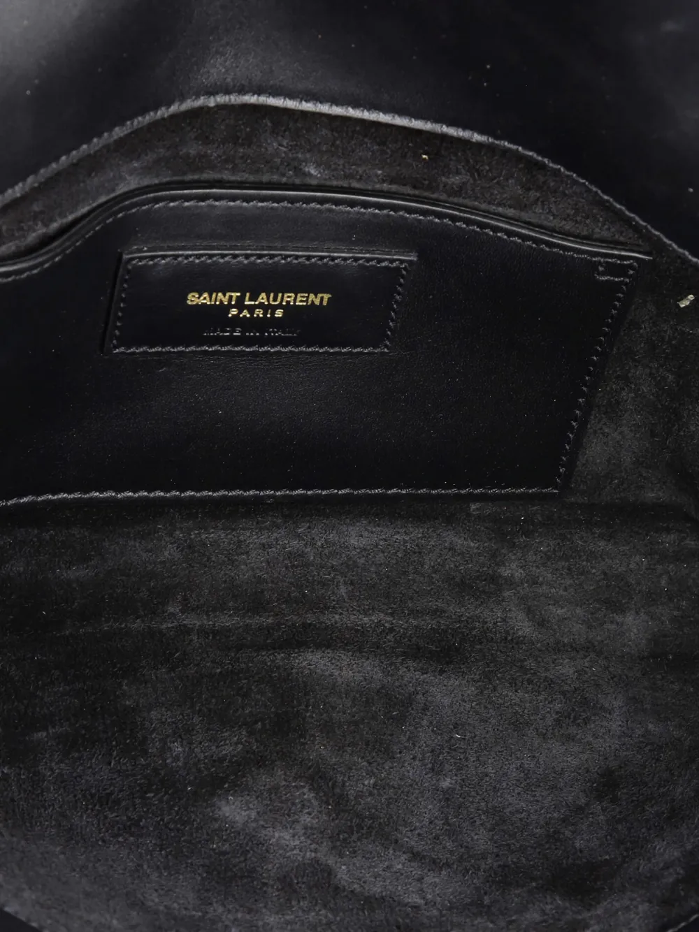 Pre-owned Saint Laurent Classic Monogram Tassel Leather Long Clutch Bag In Black