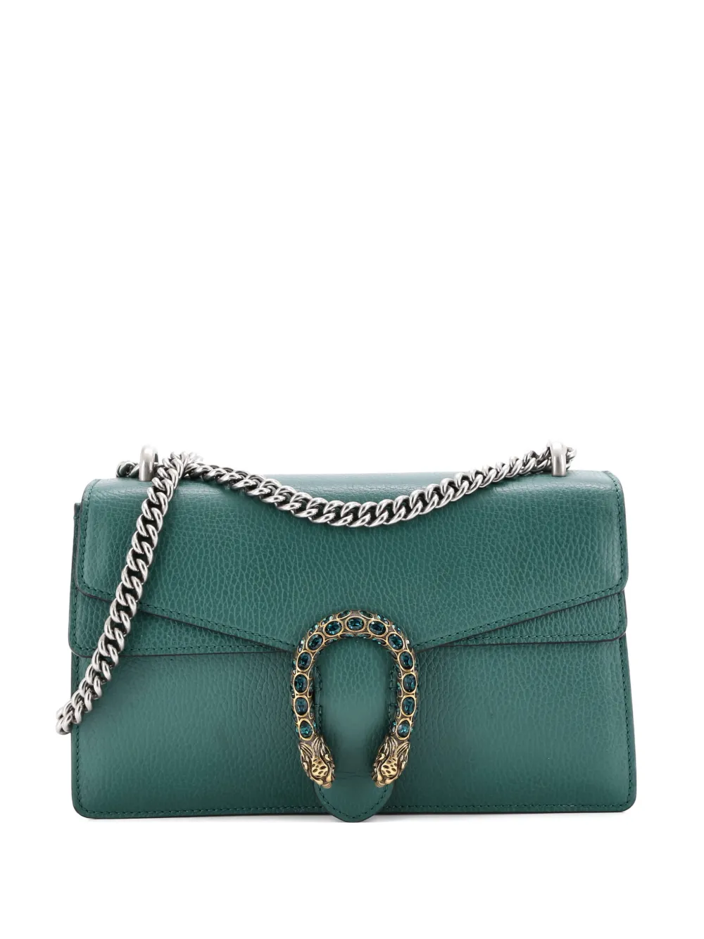 Gucci Pre-Owned Dionysus Top Handle Chain Bag Leather with Crystals Small shoulder bag - Verde
