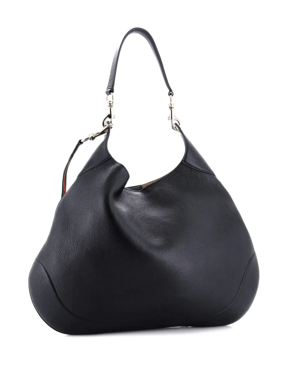 Pre-owned Gucci B Shoulder Bag Leather Medium Tote Bag In Black