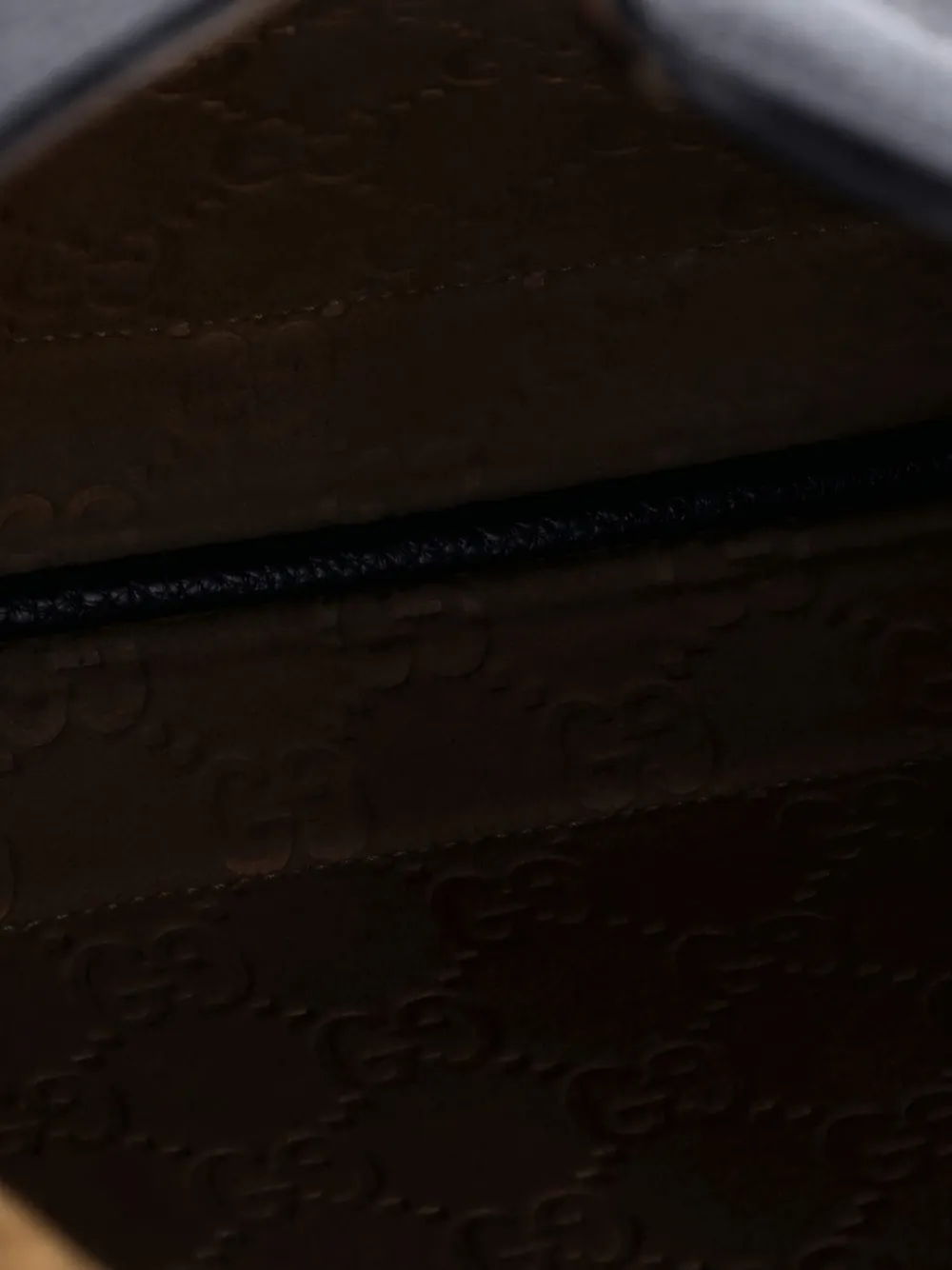 Pre-owned Gucci B Shoulder Bag Leather Medium Tote Bag In Black