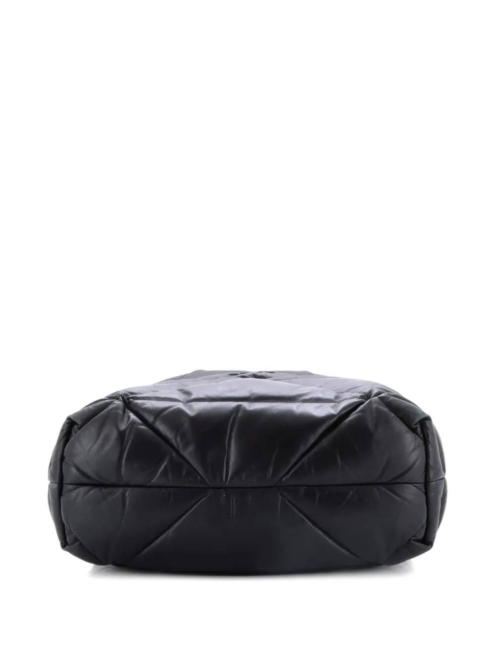 Pre-owned Prada Padded Tote Bag Quilted Nappa Leather Large Shoulder Bag In Black