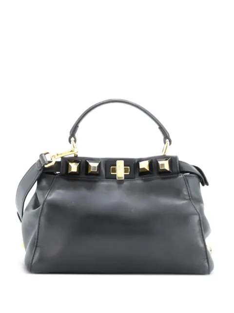 Fendi Pre-Owned Peekaboo Bag Leather with Studded Detail Mini satchel