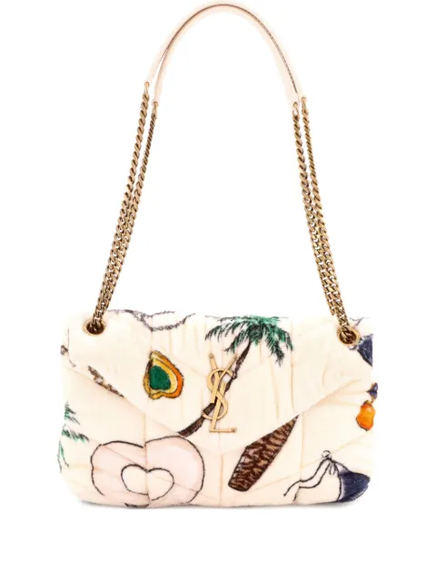 Saint Laurent Pre-Owned Loulou Puffer Quilted Printed Terry Cloth Small shoulder bag