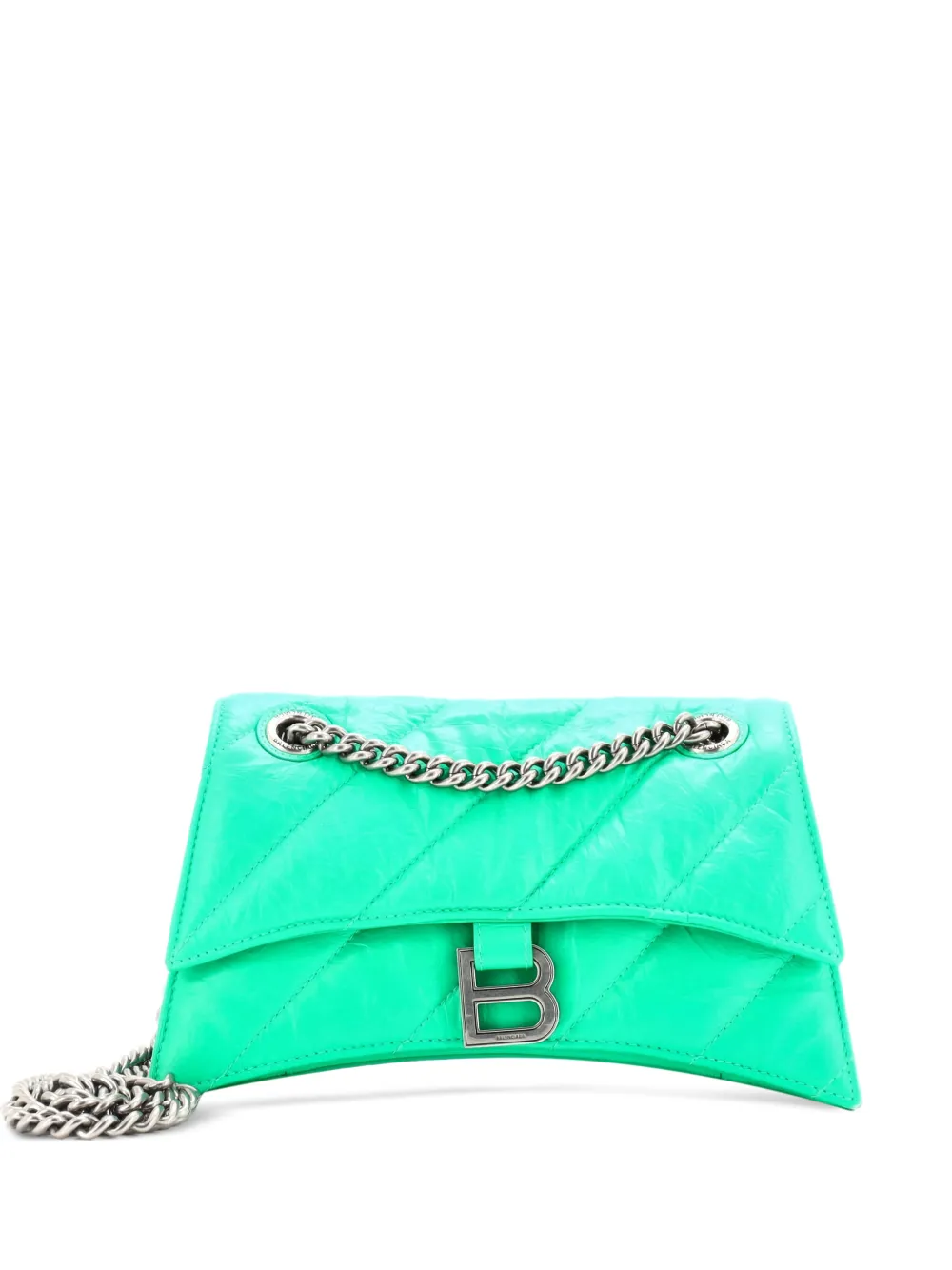 Balenciaga Pre-Owned Crush Chain Flap Bag Quilted Crushed Calfskin Small shoulder bag - Verde