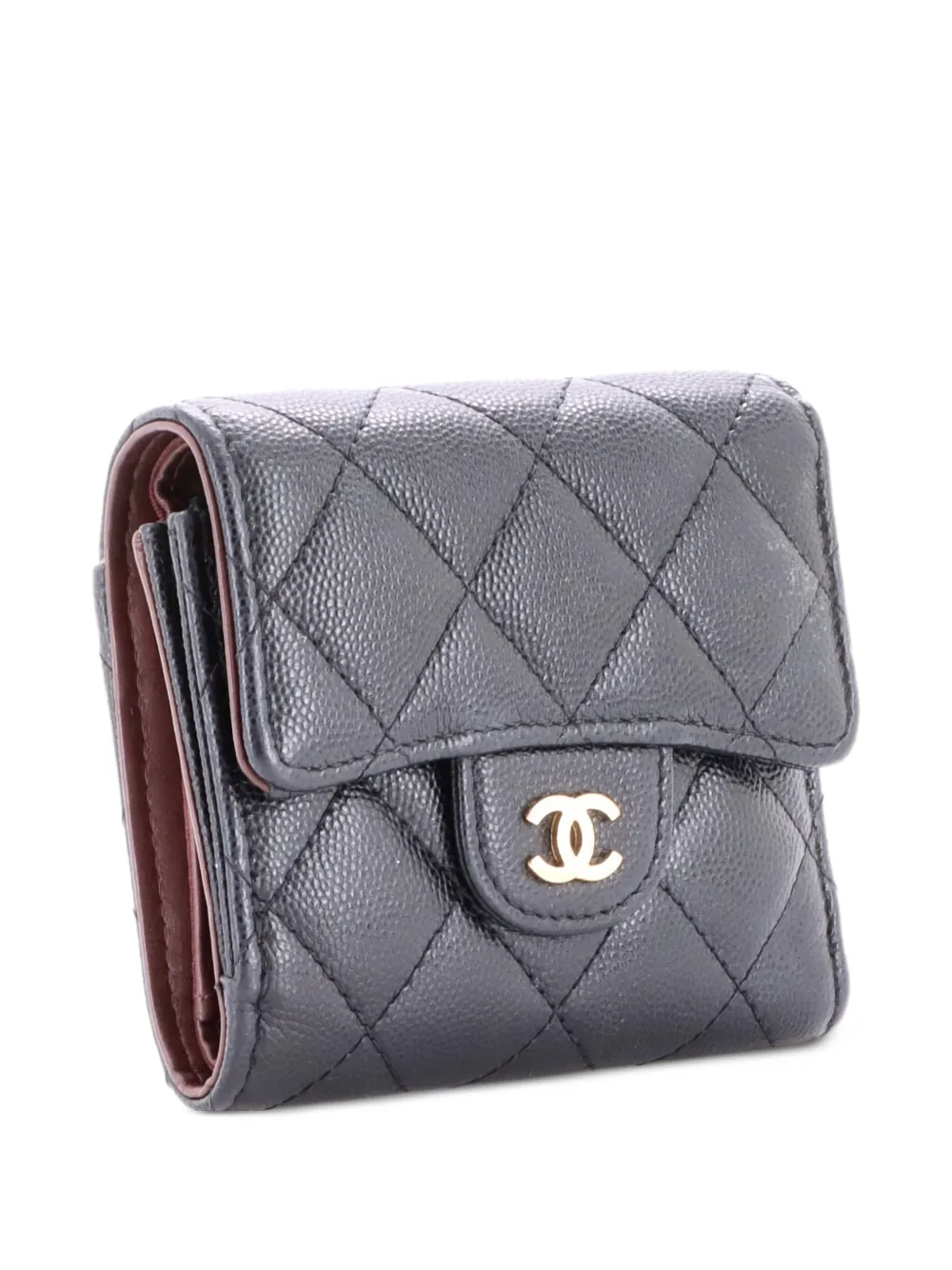 CHANEL Pre-Owned Trifold Flap Wallet Quilted Lambskin small wallets | Black | Image 1