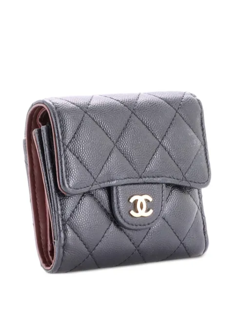 CHANEL Pre-Owned Trifold Flap Wallet Quilted Lambskin small wallets