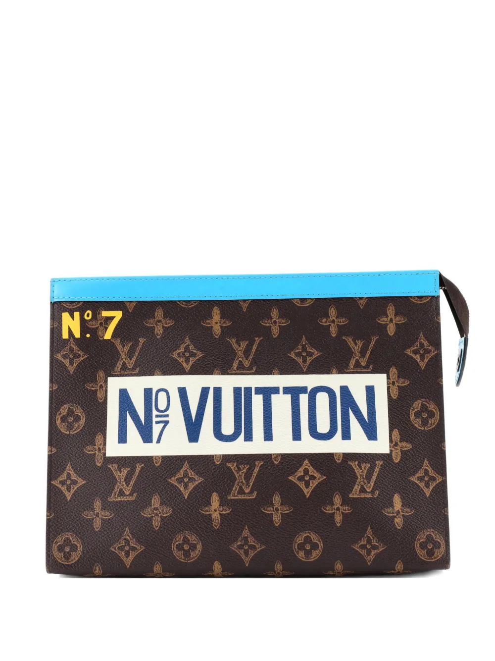 Louis Vuitton Pre-Owned Pochette Voyage No.7 Trunk L'Oeil Vintage Monogram Canvas MM clutch bag | Brown | Image 1