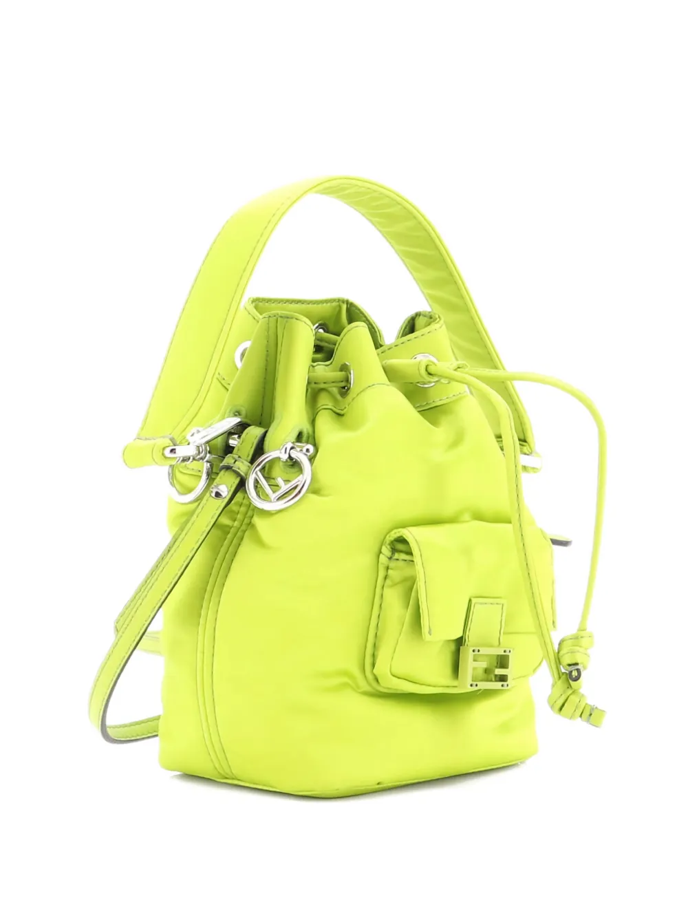 Fendi Pre-Owned Mon Tresor Nylon Mini bucket bag - Verde