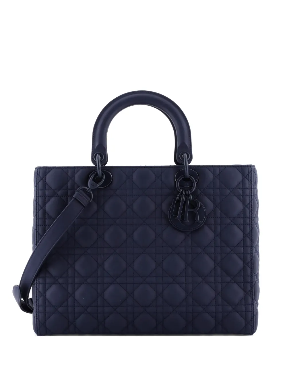 Christian Dior Pre-Owned Ultra Matte Lady Dior Bag Cannage Quilt Calfskin Large satchel - Blu