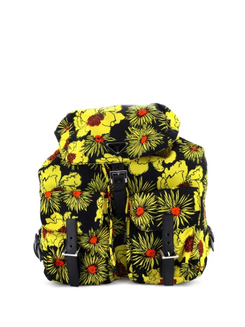 Prada Pre-Owned Double Front Pocket Printed Tessuto Medium backpack