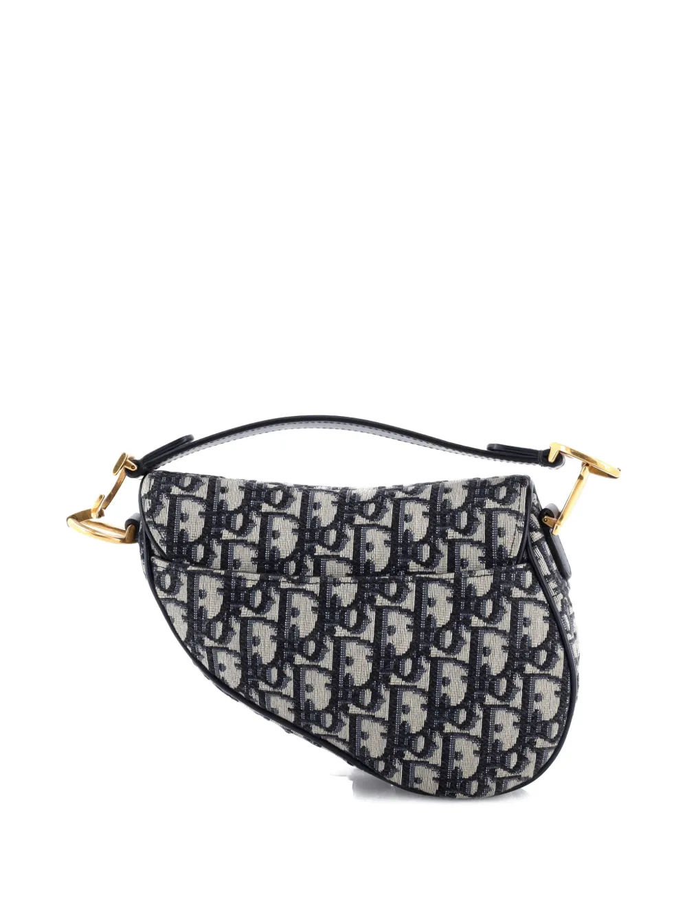 Pre-owned Dior Saddle Handbag Oblique Canvas Mini Shoulder Bag In Blue