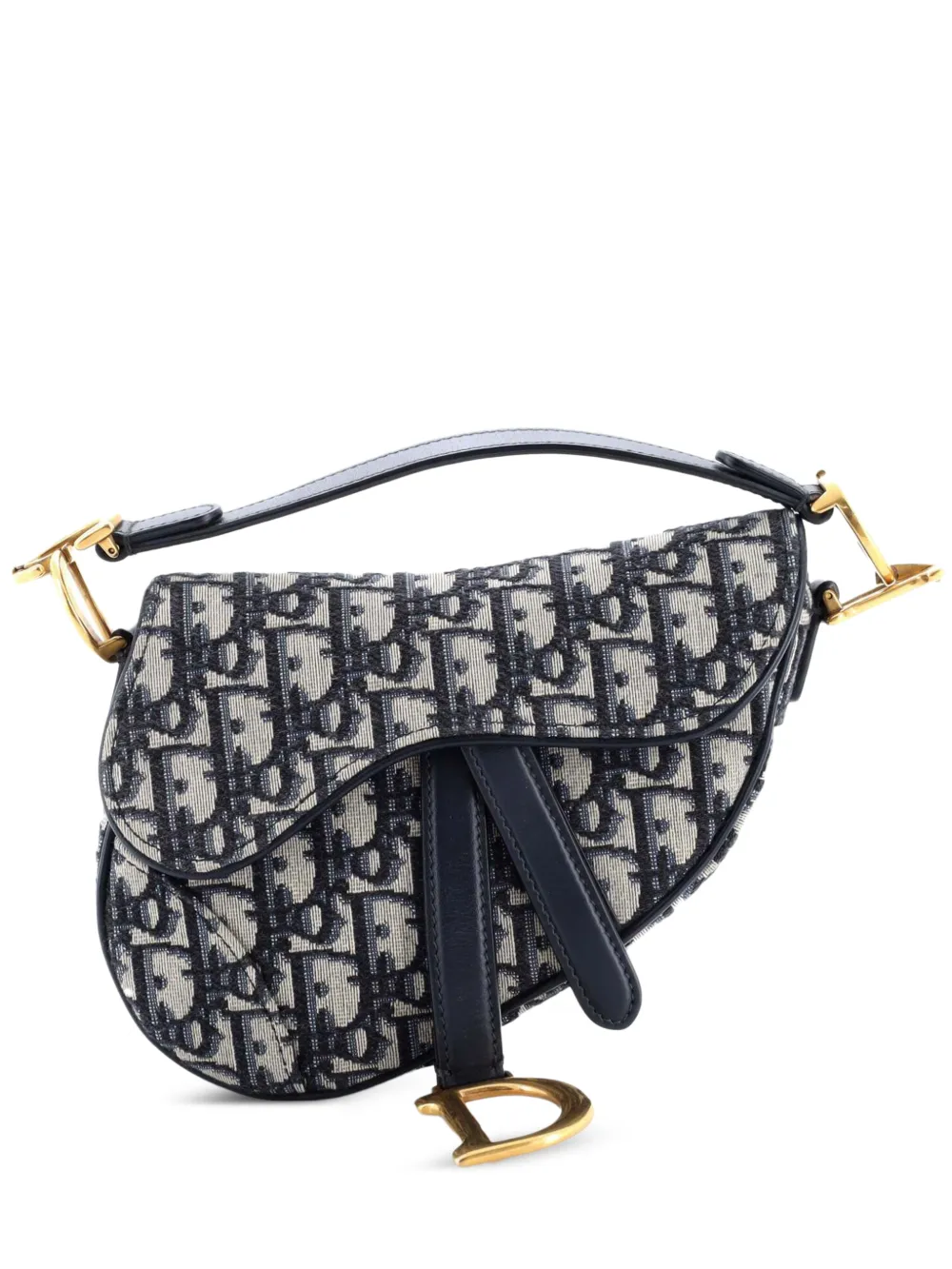Christian Dior Pre-Owned Saddle Handbag Oblique Canvas Mini shoulder bag - Blu
