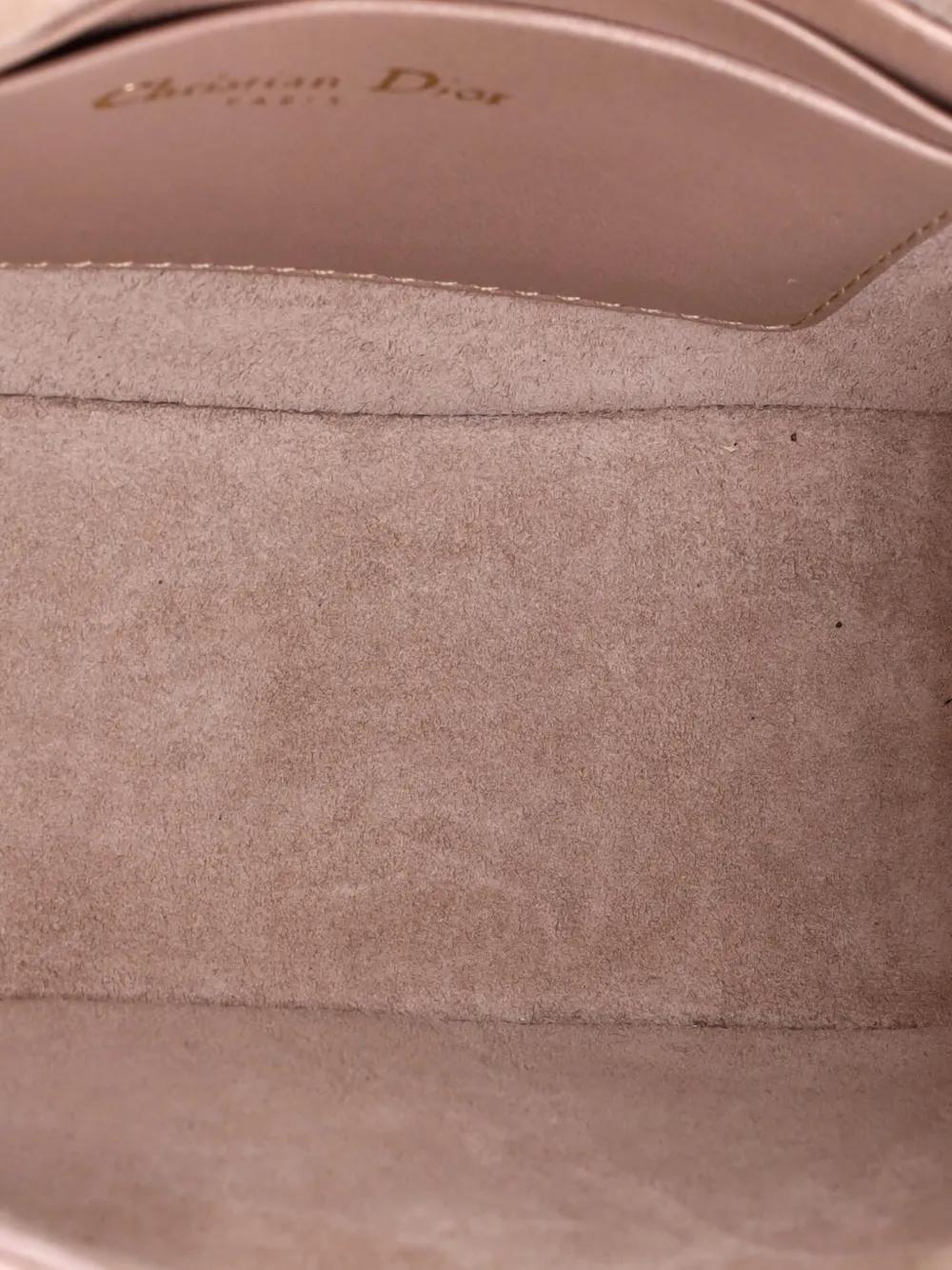 DIOR Pre-owned D-fence Round With Chain Studded Leather Small Clutch Bag In Neutral