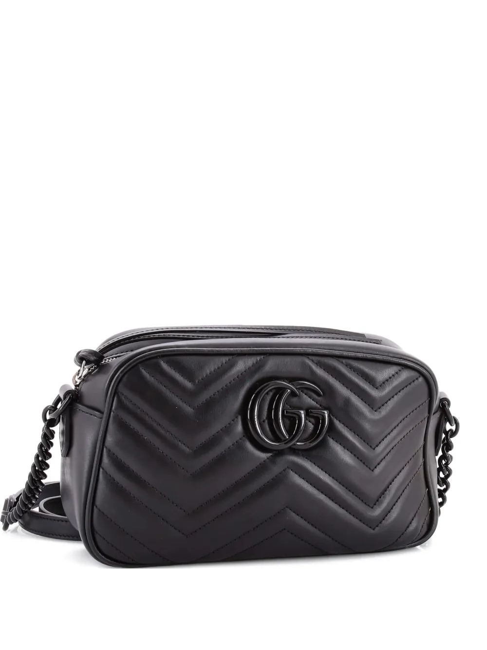 Gucci Pre-Owned GG Marmont Monochrome Shoulder Bag Matelasse Leather Small crossbody bag - Nero