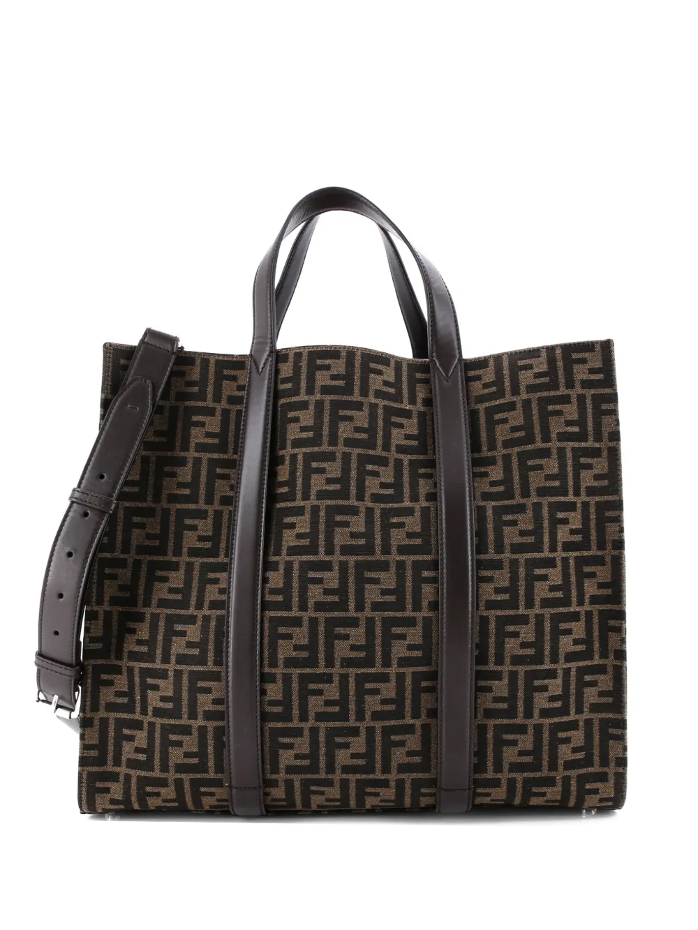 Fendi Pre-Owned Convertible Open Zucca Jacquard Fabric and Leather Large tote bag | marrón | Image 1