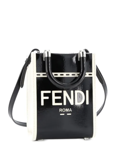 Fendi Pre-Owned Sunshine Shopper Tote Patent and Canvas Mini crossbody bag