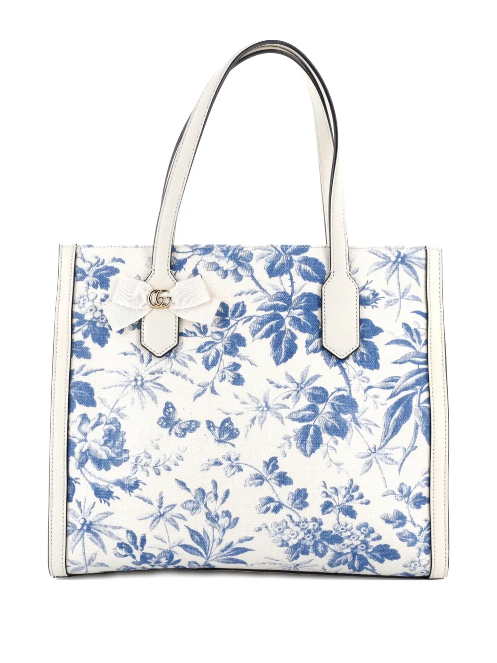 Gucci Pre-Owned GG Ribbon Coated Printed Canvas Medium tote bag | Blue | Image 1