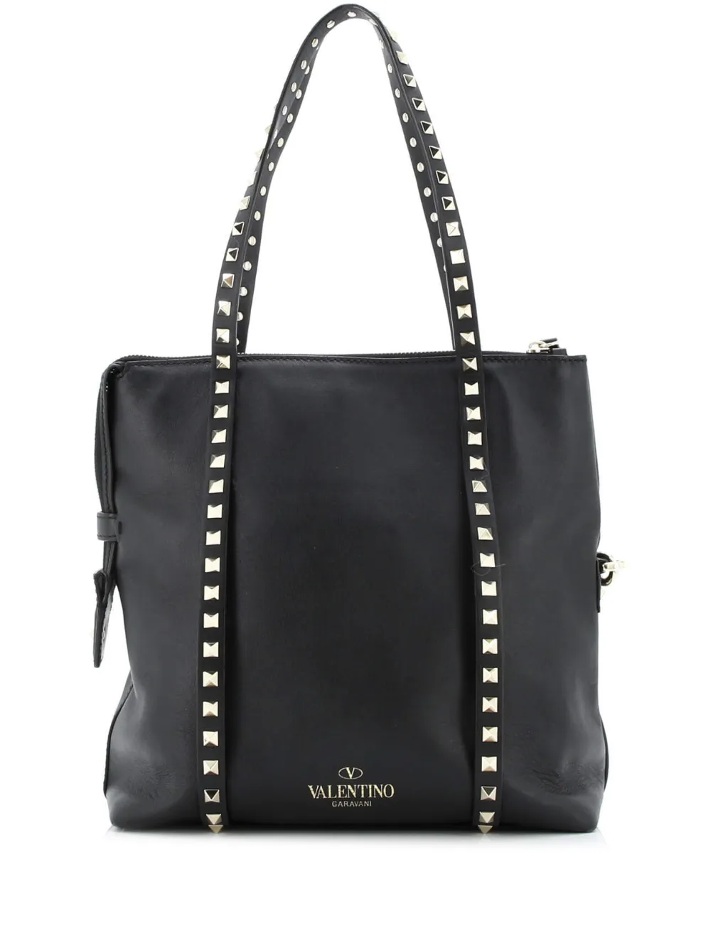 Valentino Garavani Pre-Owned Rockstud Belted Soft Leather Medium tote bag - Nero
