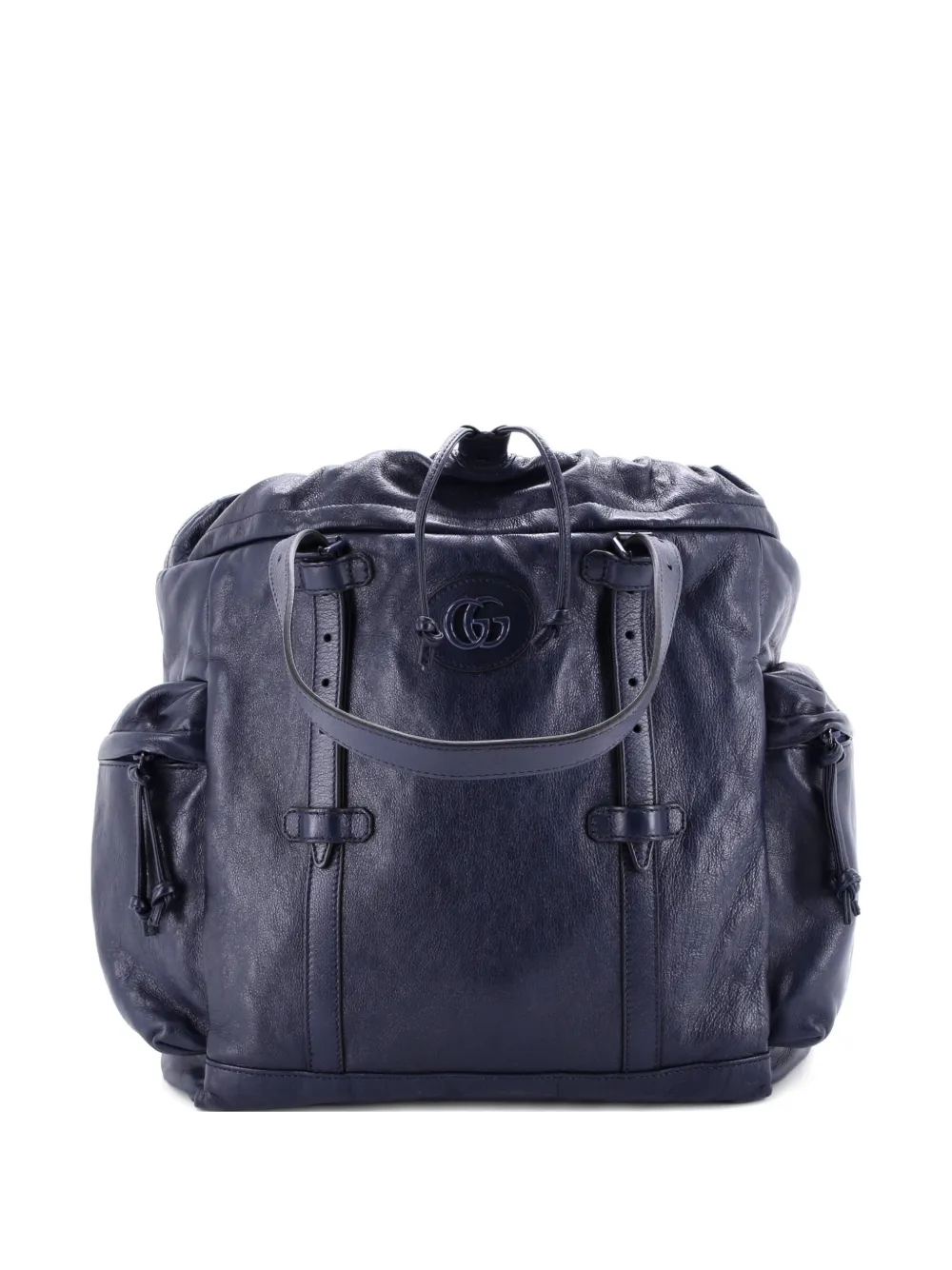 Gucci Pre-Owned Tonal GG Drawstring Leather tote bag - Blu