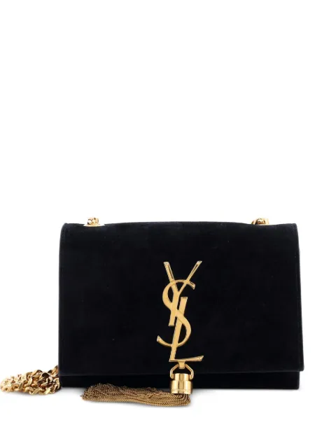 Saint Laurent Pre-Owned Classic Monogram Tassel Crossbody Bag Suede Small shoulder bag