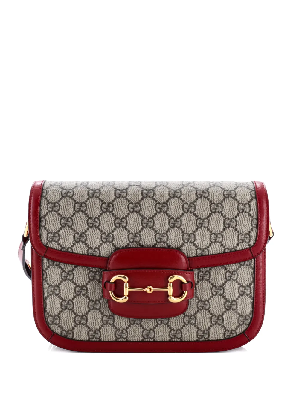 Gucci Pre-Owned Horsebit 1955 Shoulder Bag GG Coated Canvas with Leather Small crossbody bag - Marrone