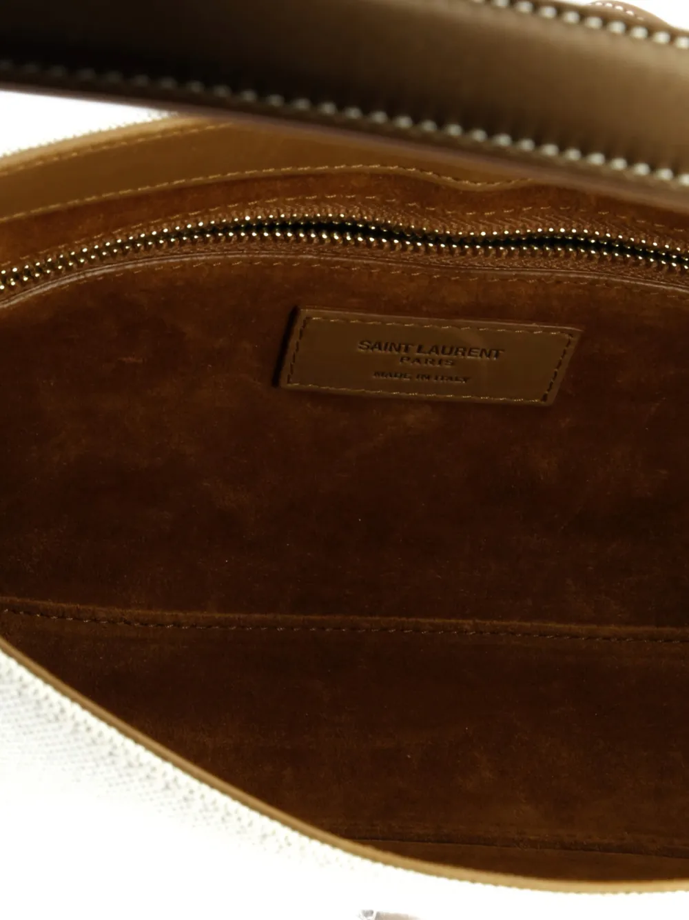 Pre-owned Saint Laurent Le 5 A 7 Canvas Small Hobo Bag In Brown