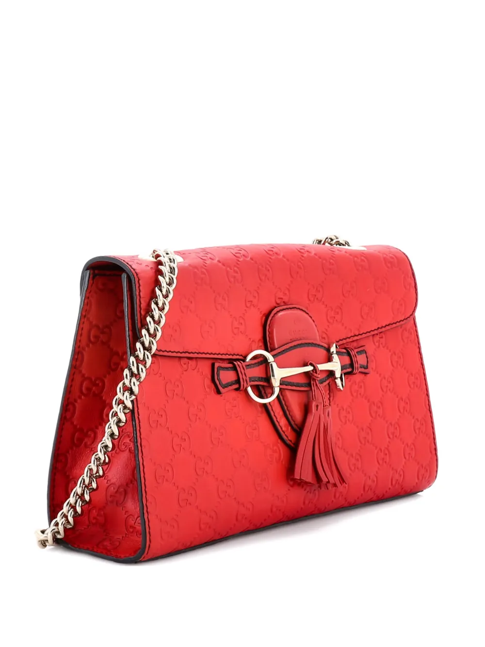 Gucci Pre-Owned Emily Chain Flap Bag Guccissima Leather Medium shoulder bag - Rosso