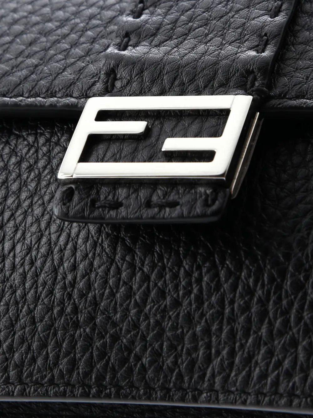 FENDI Pre-owned Selleria Baguette Convertible Pouch Leather Belt Bag In Black
